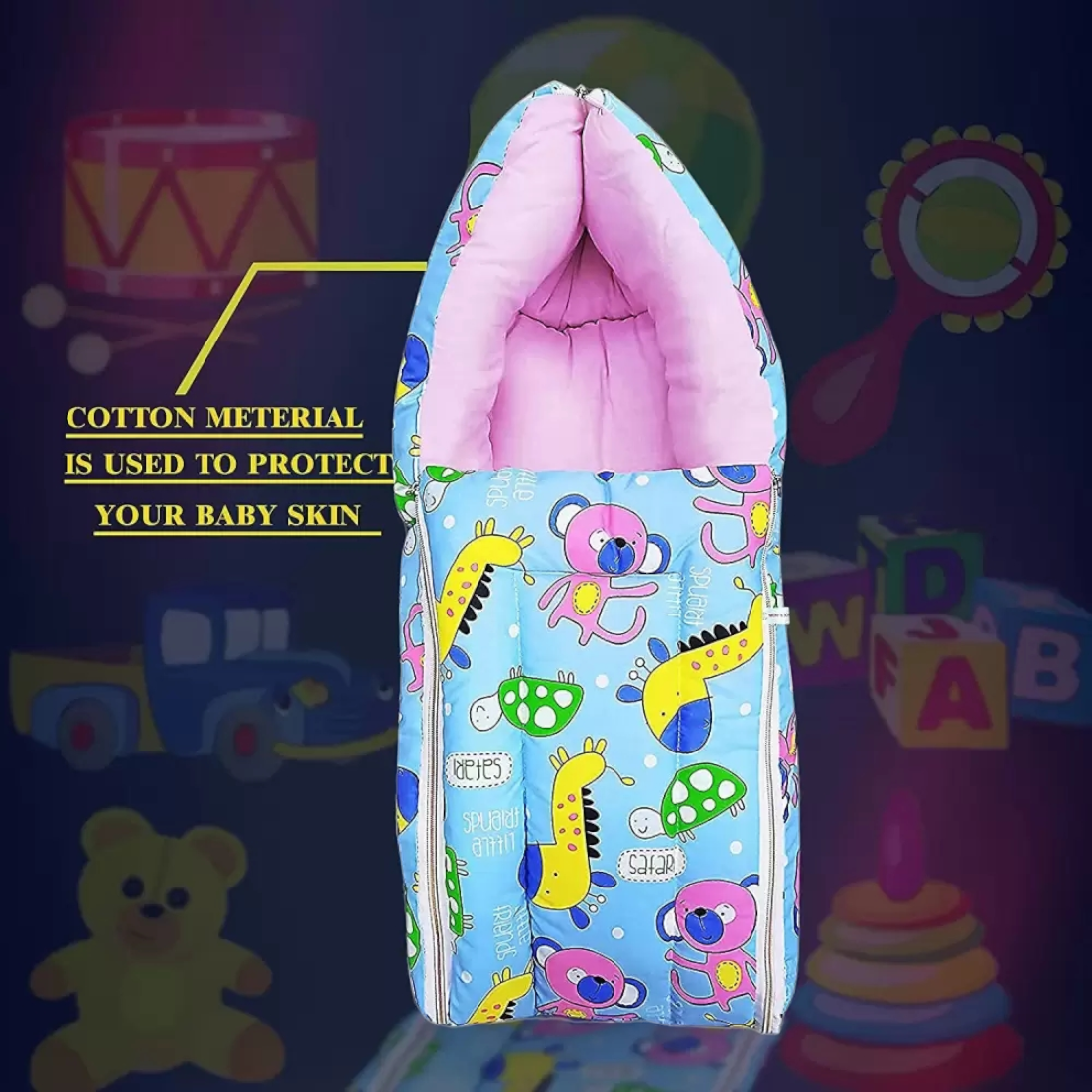 Bebloo Premium Baby Sleeping Bag | Soft Cotton Sleep Sack for Newborn Babies | Breathable, Comfortable & All Season Use (Copy) - Image 4